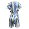 thumbnail image 2 of Aayomet Womens Jumpsuits Casual Womens Summer Fashion Elastic Waist Striped Print V Neck Button Short Sleeve Jumpsuit,Blue L, 2 of 5