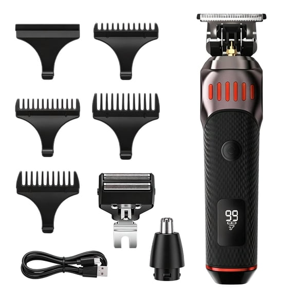 3-in-1 Professional Men’s Grooming Set, Versatile Beard Trimmer for Men, Cordless 3in1 Electric Beard Trimmer Kit, USB Rechargeable Foil Shaver&Nose Trimmer