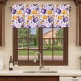 thumbnail image 6 of Halloween Curtain Valances for Windows, Kitchen Valance Window Treatments Panel 2 Pack, Purple Magic Hat Stars Pumpkin Candy Ghost Rod Pocket Short Curtains for Bathroom Bedroom 60 x 18 Inch, 6 of 8