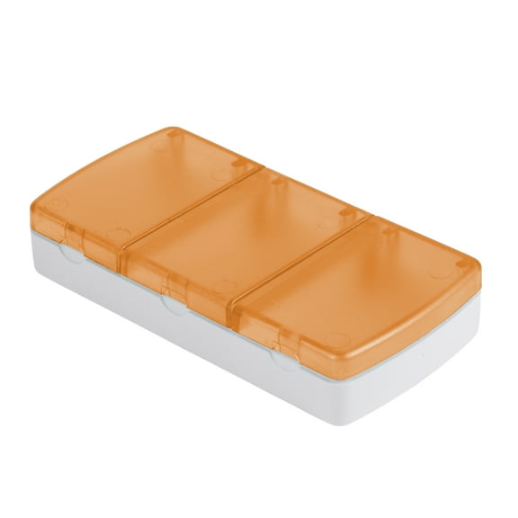 Unique Bargains 1 Pc 3 Grids Single Row Pill Case Durable for Travel Orange