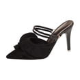 thumbnail image 2 of DIVVce Ruffle Accent Mule Heels For Women Pointed Toe Slip On Comfortable Party Footwear, 2 of 8