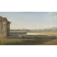 thumbnail image 2 of Christoffer Wilhelm Eckersberg 24x16 Black Ornate Framed Double Matted Museum Art Print Titled: View from the Fontana Acetosa, Rome (1814 - 1816), 2 of 5
