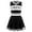 A Black, variant on Aislor Girls Cheer Leader Costume Uniform High School Cheerleading Crop Tops with Pleated Skirt Outfit Red 14