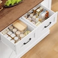 thumbnail image 6 of Homfa 47.2'' Kitchen Island with Drop Leaf and Charging Station, Portable Kitchen Island with Storage and 2 Seating, White Rolling Cart with Wheels for Kitchen, Dining Table for 2, 6 of 8