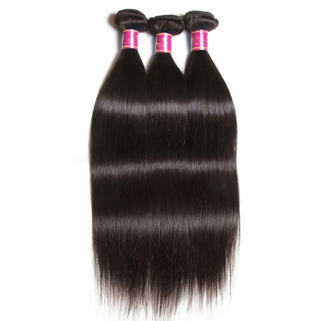 Brazilian Straight 3 Bundles Human Hair Unprocessed Human Hair Bundles Straight Natural Black Color Straight Hair Extensions Perruques Extensions de cheveux humains