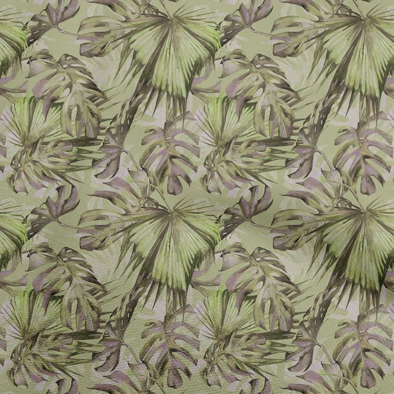 oneOone Cotton Flex Light Green Fabric Tropical Sewing Craft Projects Fabric Prints By Yard 40 Inch Wide