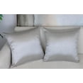thumbnail image 3 of Aiking Home Collection 18x18 Inches Faux Silk Square Throw Pillow Cover, Zipper Closure, Silver (Set of 2), 3 of 6