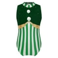 thumbnail image 3 of YiZYiF Girls Sequins Stripe Gymnastics Ballet Dance Leotard Christmas Santa Elf Performance Bodysuit Green 12, 3 of 7
