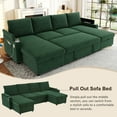 thumbnail image 4 of Harper & Bright Designs Sectional Sofa with Pull Out Bed, Convertible Sofa Sleeper with Storage Ottoman, Corduroy U-shaped Sectional Sofa with USB and Cup Holders , Green, 4 of 18