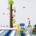 thumbnail image 2 of Cute Cartoon Owls Monkeys on Big Brown Tree Growth Height Chart Removable Wall Stickers, 2 of 5