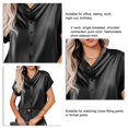 thumbnail image 4 of Button Front Blouse Top,V Neck Blouse Short Loose Short Top Blouse Short Sleeve Blouse Professional Grade, 4 of 5