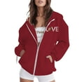 thumbnail image 2 of WEAIXIMIUNG Sweat-Shirt pour Enseignant 3X, Hoodie à Fermeture Éclair Imprimé Jour de Match de Rugby Décontracté pour Femmes, 2 of 6