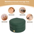 thumbnail image 1 of Joyero portátil Caja de exhibición de pendientes para mujer (doble capa verde), 1 of 7