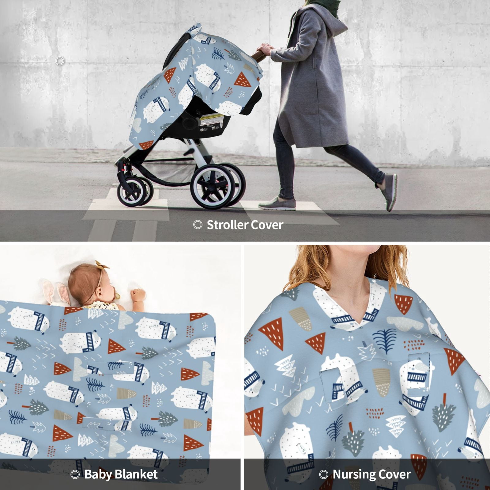Car Seat Cover Baby - winter Scarf beer Breathable Infant Car Seat Cover for Baby Carseat, Lightweight Comfort Baby Essentials Must Haves Newborn Stuff for Girl Boy