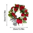 thumbnail image 2 of Red Geranium Floral Wreath for Front Door Spring Summer Home Decoration Twig Base, 2 of 5