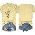 thumbnail image 4 of Camisetas de Verano de Mujer Pequeña Flor Impresa Cuello Redondo Manga Corta Superior, Verano Superior de las Mujeres, 4 of 8