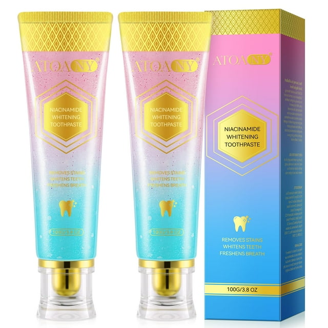 Pasta de dientes Flasture, niacinamida, blanqueadora, 100 ml, paquete de 2 unidades