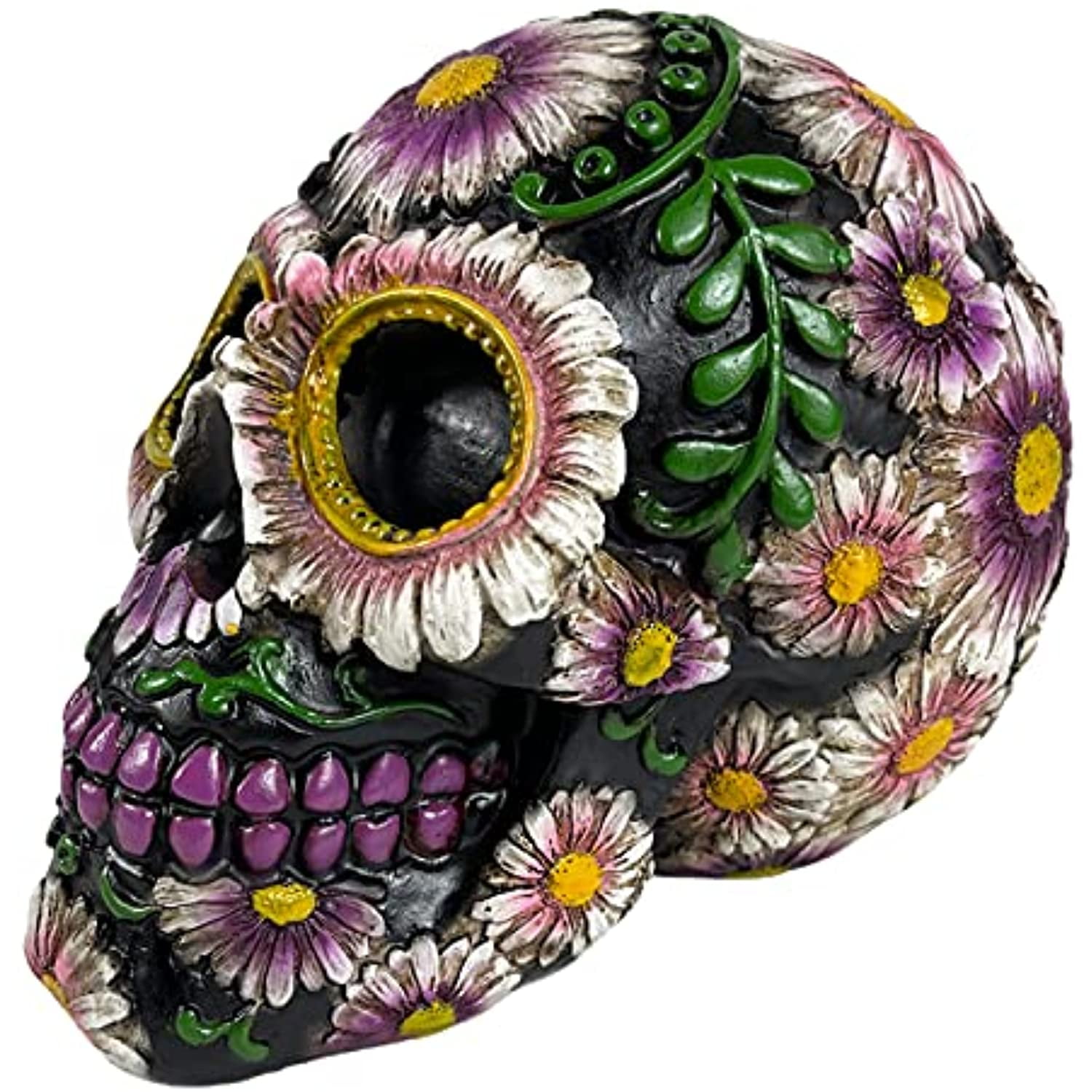 Urbalabs Day of The Dead DOD Gothic Pink Rose Flower Sugar Skull Decor Statue