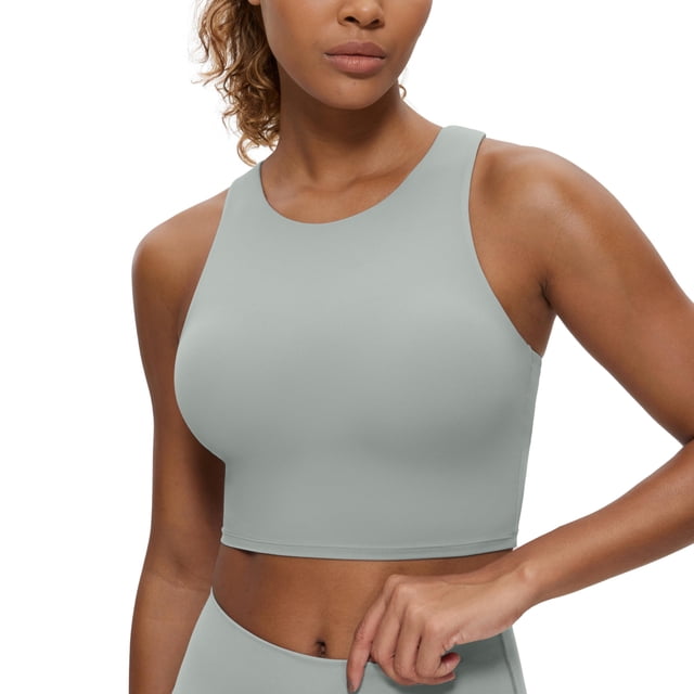Top CRZ YOGA Butterluxe con Cuello Alto y Espalda Deportiva Gris M