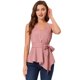 thumbnail image 1 of INSPIRE CHIC Top peplum envolvente con dobladillo asimétrico en la cintura con cuello en V sin mangas para mujer Rosa Oscuro M, 1 of 5