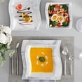thumbnail image 3 of Plates and Bowls Sets, 16 Piece Marble Grey Square Dinnerware Sets for 4, Porcelain Dishes Set with Dinner Plates, Dessert Plates, Soup Plates and Bowls, Modern Dinnerware Set, Series FLORA, 3 of 5