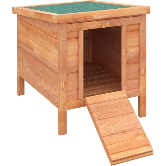 SAEWUD Wooden Rabbit Hutch with Openable Waterproof Roof – Ideal Cage for Rabbits, Guinea Pigs, Ducks, and Small Pets – Durable Outdoor House for Petsf, Natural