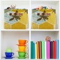 thumbnail image 6 of Coolnut Large Foldable Storage Bin Abstract Honey Bee Fabric Storage Baskets Collapsible Decorative Baskets Organizing Basket Bin with PU Handles for Shelves Home Closet-2Pack Decor Gifts, 6 of 7