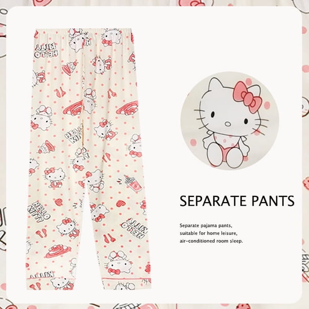Sanrio Cinnamoroll-Pantalones informales de Hello Kitty Kuromi para mujer, pantalones de pijama de dibujos animados para el hogar, regalo de primavera, verano y otoño