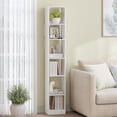 thumbnail image 3 of Hzuaneri 6-Tier Bookcase, Narrow Bookshelf, Tall Skinny Display Bookcase with Cube Storage, Adjustable Shelves for Living Room, Office, Study, Bedroom, White, 9.4 x 11.8 x 72.5 inch, 3 of 10
