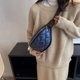 thumbnail image 1 of Bolsa Riñonera casual con cinturón en el pecho, riñonera sólida, monedero para damas y niñas (azul), 1 of 9
