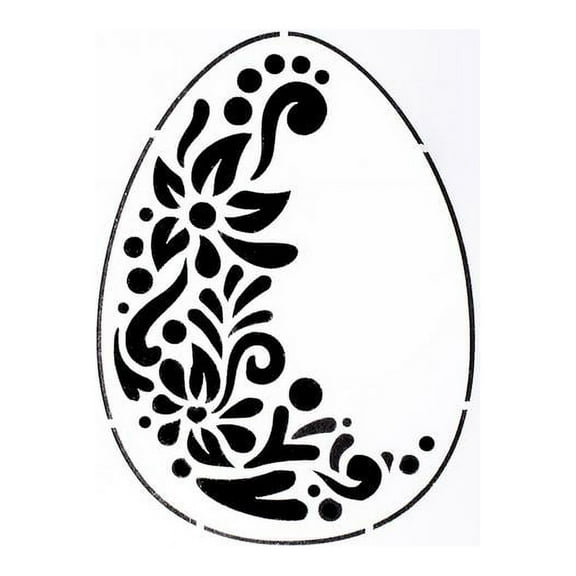 3x3 Floral Easter Egg Stencil