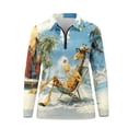 thumbnail image 5 of FUIALDOLG Funny Giraffe Womens Golf Shirts Long Sleeve Quarter Zip Athletic Top Pullover Summer Golf Apparel Sun Protection for Indoor and Outdoor Activity, 5 of 7