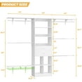 thumbnail image 5 of Homieasy Closet System - 4.75-8FT Closet Organizer System with Wooden Drawers & Cube Storage Organizer, 96" Closet Systems with Cuttable Hanging Shelvings for Nursery, White, 5 of 7