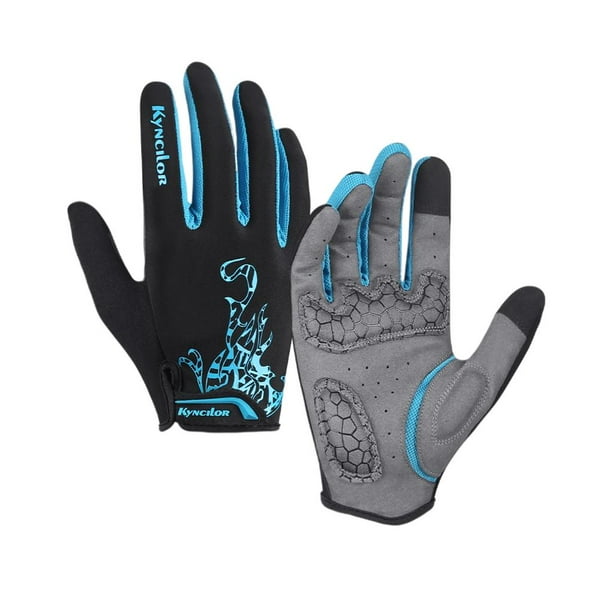 Guantes de ciclismo resistentes al desgaste, acolchados de microfibra, dedo completo, para escalada y para hombre. L