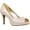 Dusty Pink Sleek Patent PU, variant on Womens Rainaa Metallic Padded Insole Peep-Toe Heels