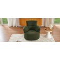 thumbnail image 5 of 360° Swivel Accent Barrel Chair with Adjustable Headrest, Ergonomic Round Sofa Chair for Living Room Bedroom Office Hotel, Plush Berber Fleece Upholstered Modern Design Green, 5 of 9