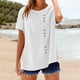 thumbnail image 2 of Camisas de encaje,Blusa de algodón para mujer, jersey de manga corta con cuello en V, top informal con botones en el bajo, ideal para el hogar y el uso diario, sopatenor, 2 of 9