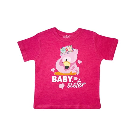 

Inktastic Cute Flamingo Baby Sister with Hearts and Flowers Gift Toddler Boy or Toddler Girl T-Shirt