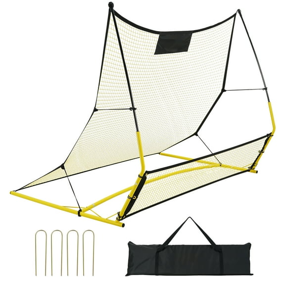 KFFKFF 2-IN-1 Portable Soccer Rebounder Net with Bag, 71"x40"