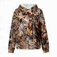 thumbnail image 4 of Staki Girl's Camo Hoodies Long Sleeve Camouflage Print Hooded Sweatshirts Pullover Vintage Tops Streetwear 2-12Y(Gold,9-10 Years), 4 of 6