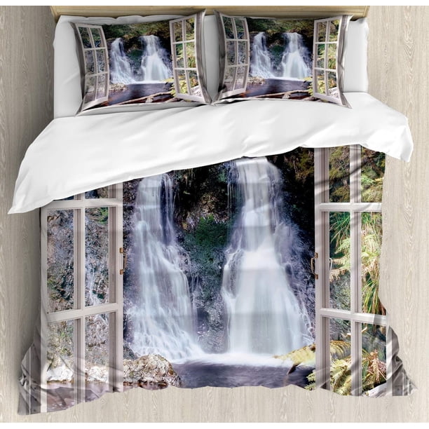 Juego de Funda Nórdica, Pequeña Cascada Enclavada en el Parque Nacional Panorámica Fresca