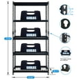 thumbnail image 6 of Pachira 36" x 72" 5 Shelf Steel Shelving for Home/Office Organizing, Black, 6 of 10