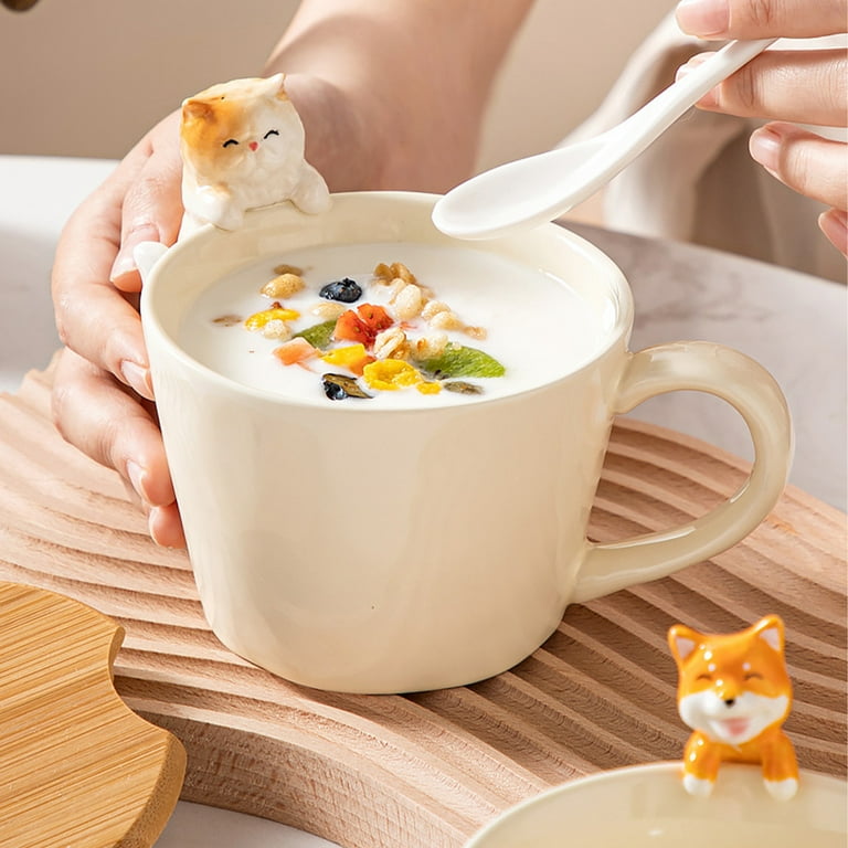 13.5 Oz 3d Cartoon Ceramic Coffee Mugs With Hot Air Balloon Lid