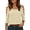 Beige, variant on 3/4 Sleeve T Shirts for Women Cold Shoulder Three Quarter Sleeve Pullover with Relaxed Fit for Workdays Vacations and Everyday Comfort 3/4 Length Sleeve Womens Tops
