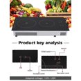 thumbnail image 3 of 2 Burner Electric Cooktop | Electric Induction Cooktop 1400W+2000W Double-Head | 110V Table Top Stove Portable Electric Hob for Stone Pot Bibimbap, 3 of 9