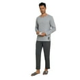 thumbnail image 4 of Grey men's pajama set - long-sleeved and long pants, with a round collar, simple and casual style, suitable for home wear as well as for going out., 4 of 6