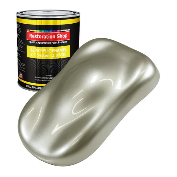 Restoration Shop Galaxy Siver Metallic Acrylic Enamel Auto Paint - Gallon Paint Color Only - Single Stage High Gloss