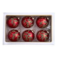 thumbnail image 2 of Kurt Adler 80MM Glass Red Berry and Holly Leaves 6-Piece Ball Ornament Set, 2 of 4