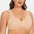 thumbnail image 4 of MELENECA Women's Minimizer Seamless Unlined Comfortable Plus Size Underwire Bra Beige 34C, 4 of 6