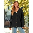 thumbnail image 2 of GHSDFBB Women's Cardigan 2023 Open Front Oversized Button Lightweight Sweaters V Neck Loose Cardigans Knit Outwear, 2 of 7